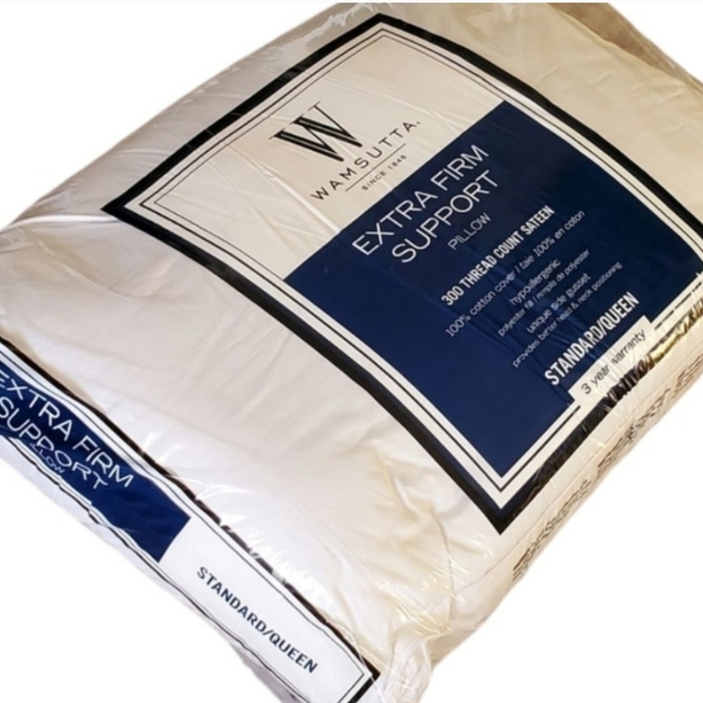 New Wamsutta Luxurious Extra Firm Support White Standard Pillow.